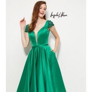 Angela & Alison Embellished Green Gown